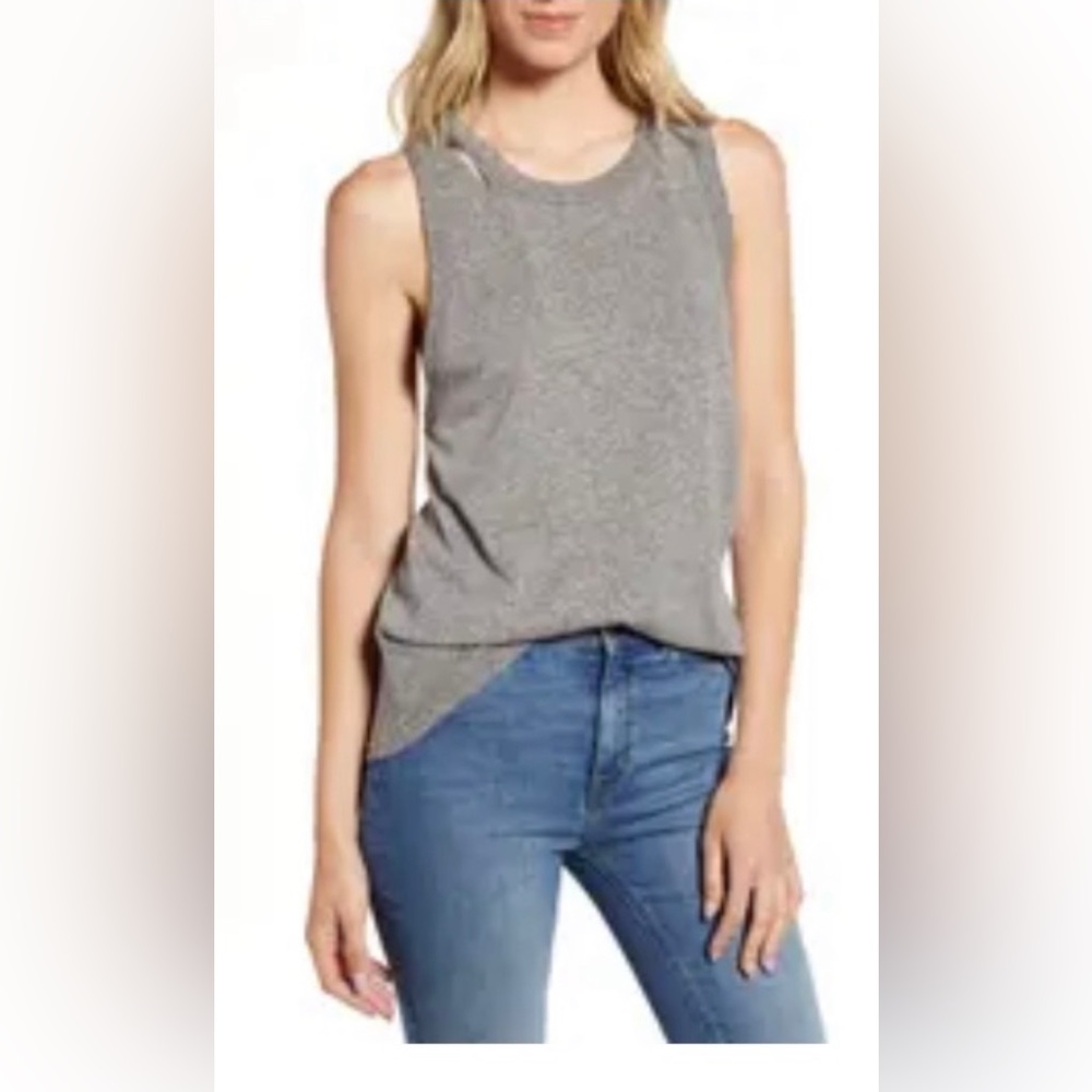 n:PHILANTHROPY Philanthropy Cutout oversized grey racerback tank top small